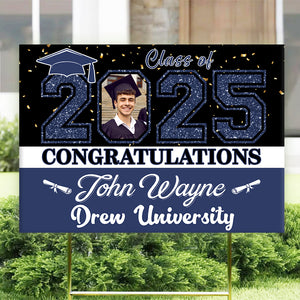 Custom Photo Congratulations Class Of 2025 Graduation Yard Sign HO82 893460