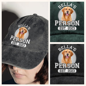 Custom Photo Dog Person Personalized Washed Denim Baseball Cap HA75 897236