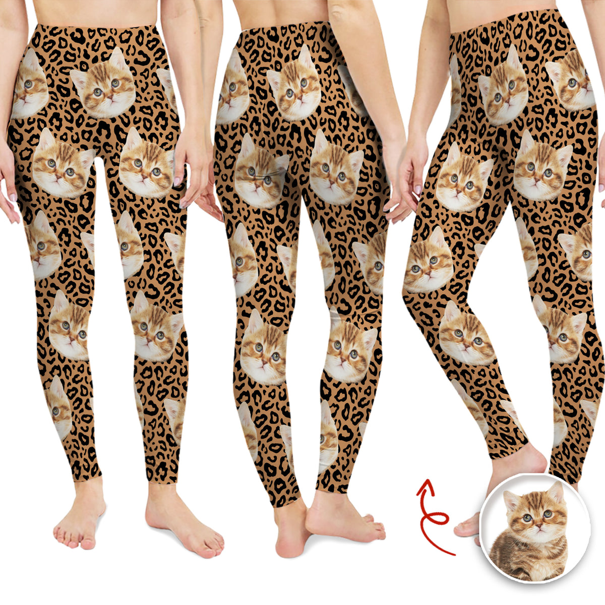 Custom Dog Cat Photo Leopard Pattern Legging HO82 900550