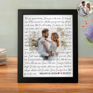 Custom Photo Song Lyrics Wall Picture Frame Valentine Day Gift For Wife Husband LM32 897729