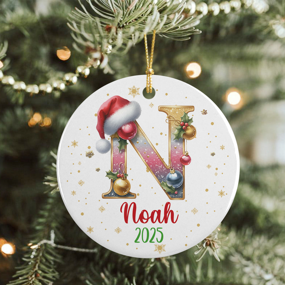 Custom Name With Alphabet Letter Ceramic Ornament For Christmas TH10 896311