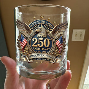 United Ststes Of America 250th Anniversary Semiquincentennial Whiskey Glass CH07 910324