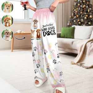 Custom Photo Just A Girl Who Loves Dogs Personalized Sweatpants TH10 894955