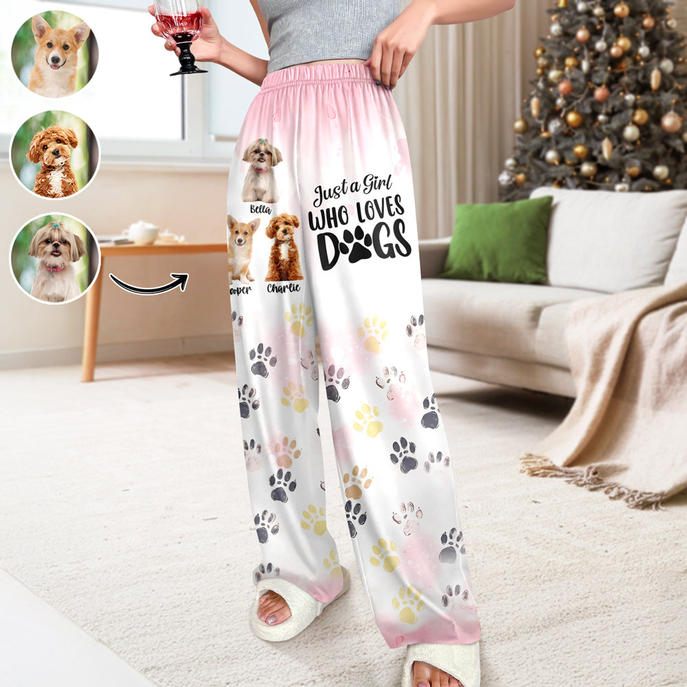 Custom Photo Just A Girl Who Loves Dogs Personalized Sweatpants TH10 894955