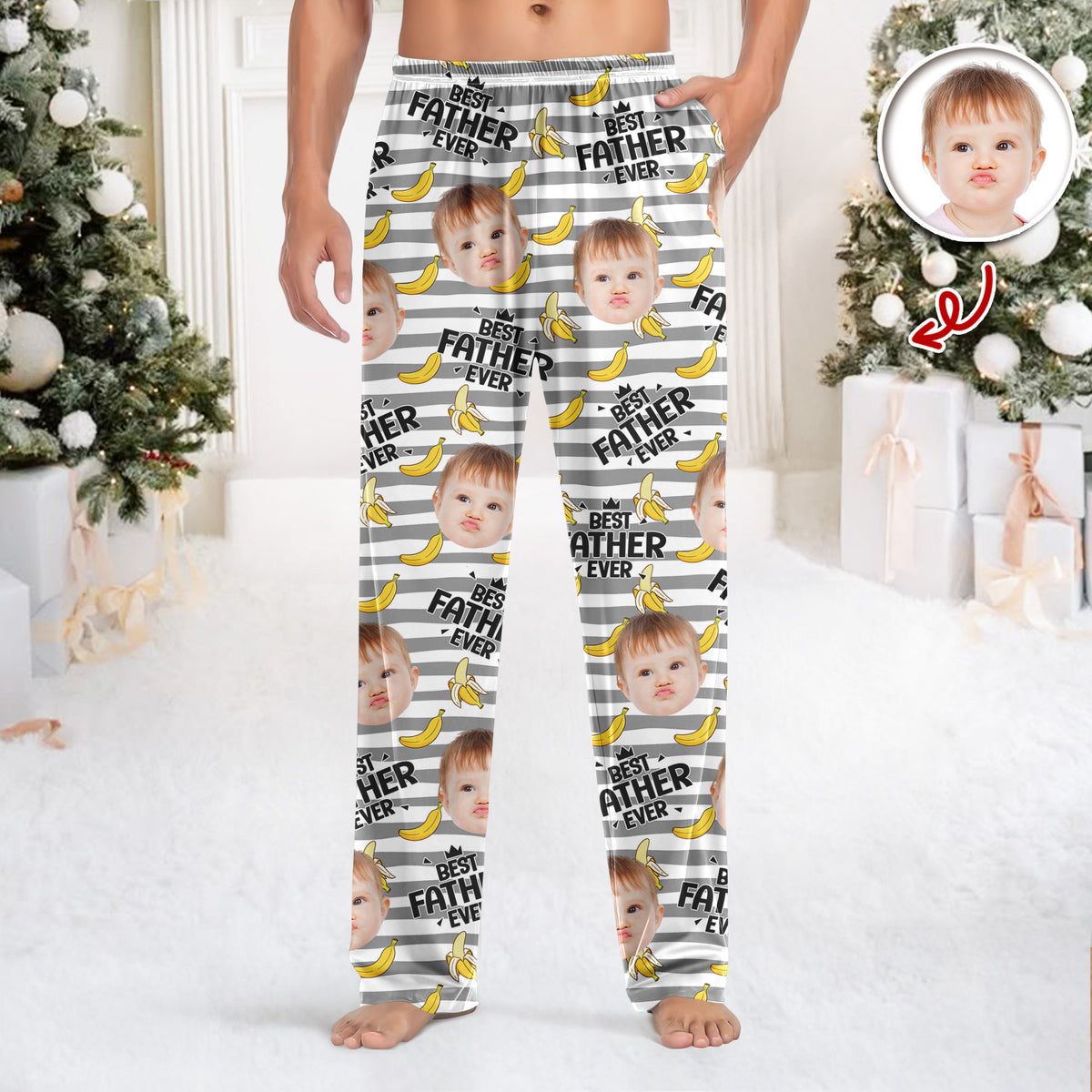 Custom Photo Funny Banana Best Dad Ever - Personalized Sweatpants HO82 900136