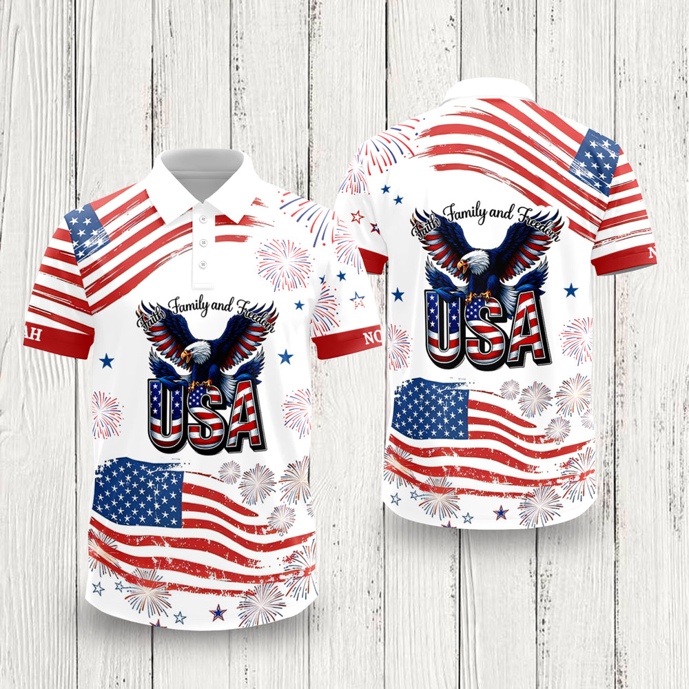 Custom Name God Bless America 1776-2026 Polo Shirt TH10 169273