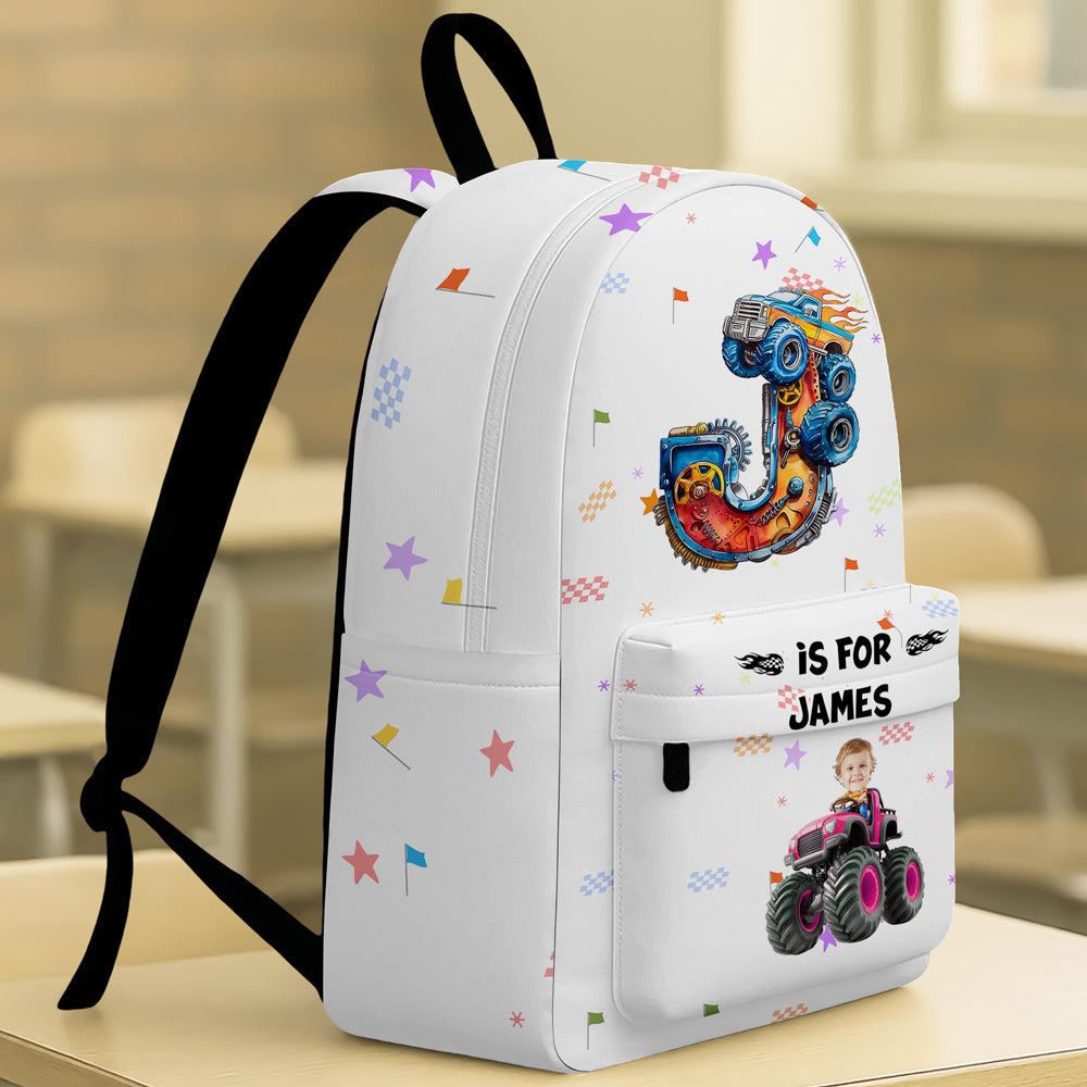 Custom Photo Monster Truck Alphabet Letters Backpack LM32 893927