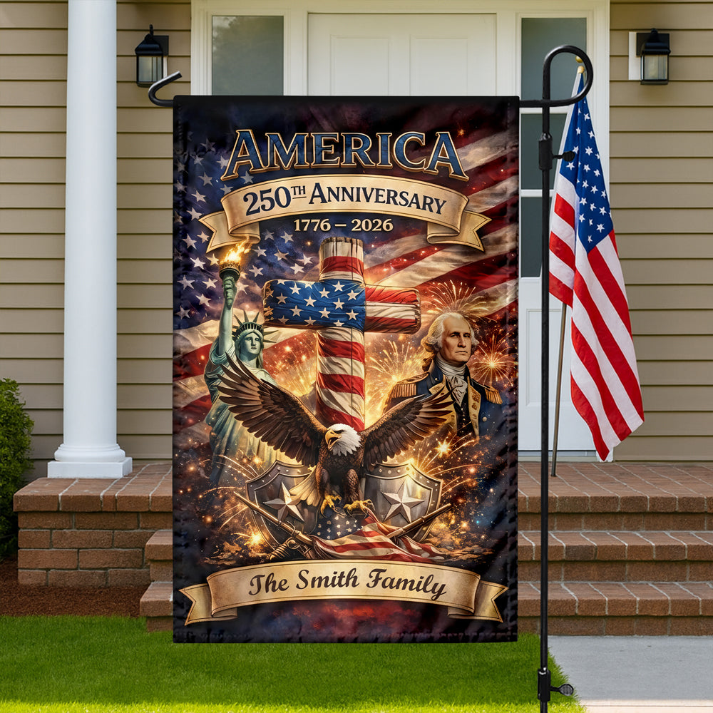 Custom Family Name America 250th Anniversary Garden Flag TH10 898823