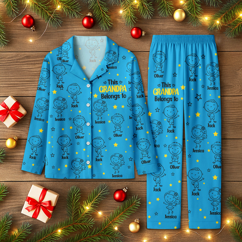 This Grandpa Dad Belongs To Kids - Personalized Pajamas HO82 900578