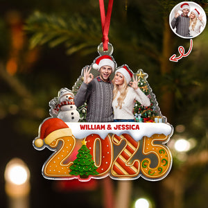 Custom Family Christmas Cake Crew Photo - Personalized Acrylic Ornament CH07 899702