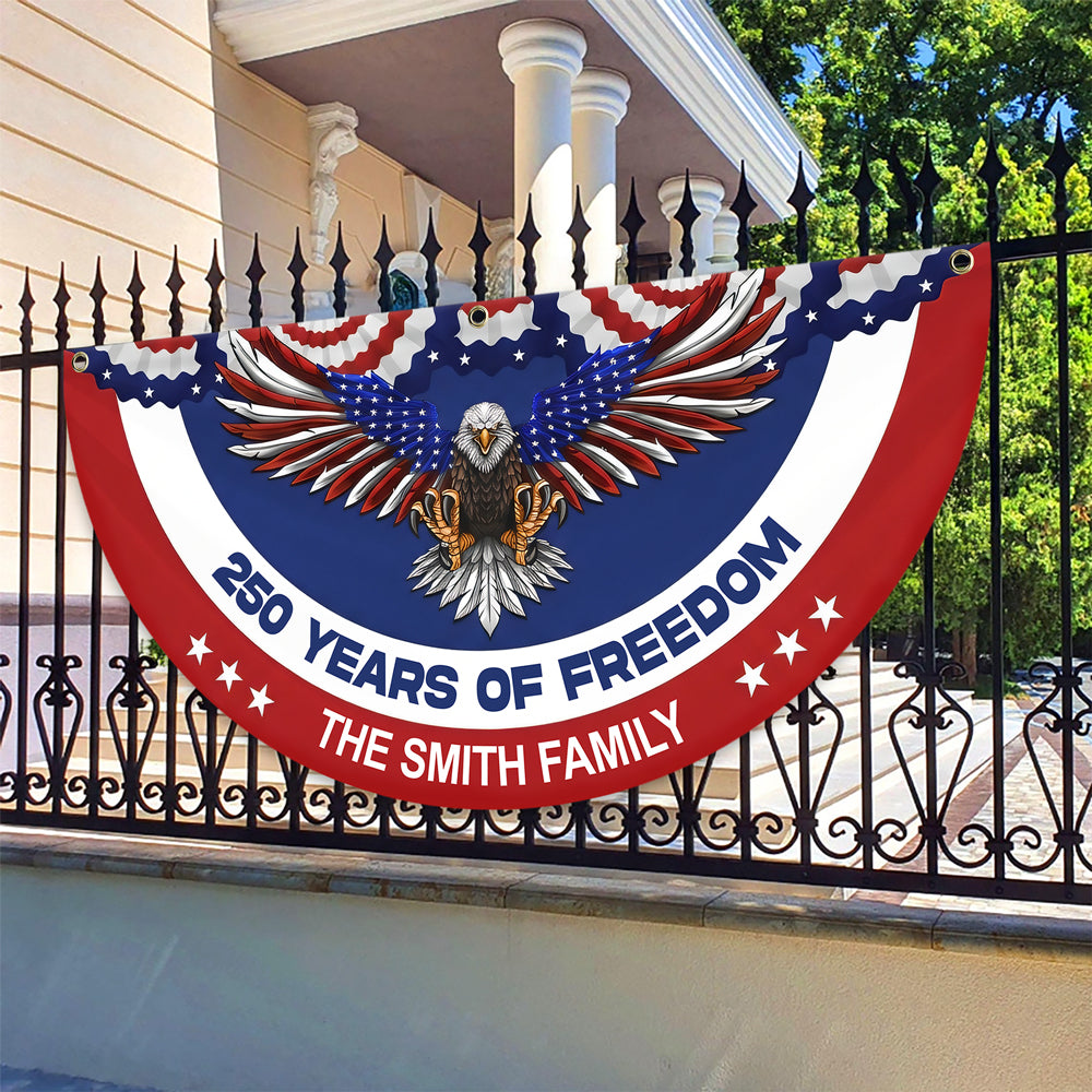 Custom Family Name 250 Years Of Freedom Non-Pleated Fan Flag HO82 901332