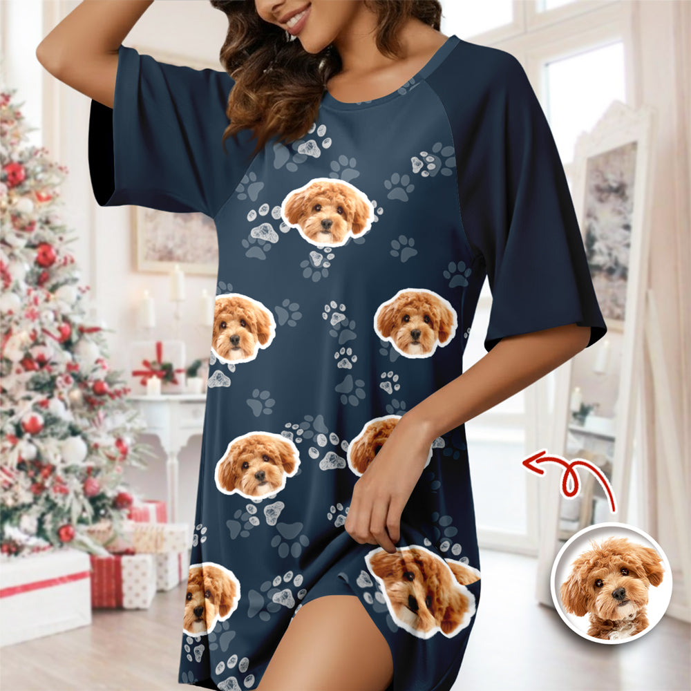 Custom Dog Face Photo Nightgown Gift For Dog Lovers CH07 910350