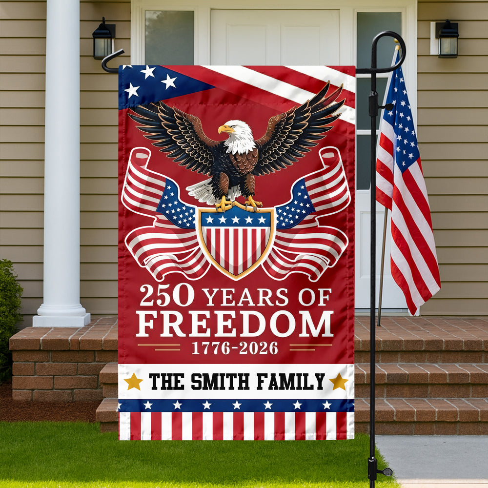 Custom Family Name USA 250 Years Of Freedom Garden Flag LM32 897963