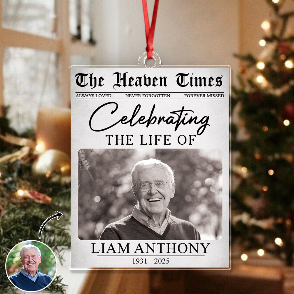 Custom Photo The Heaven Times Memorial Acrylic Ornament Christmas HO82 894678