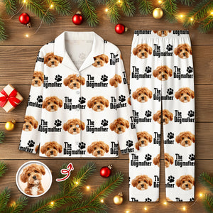 Custom Puppy Photo The Dog Father with Pawprints Design - Personalized Pajamas LM32 895753