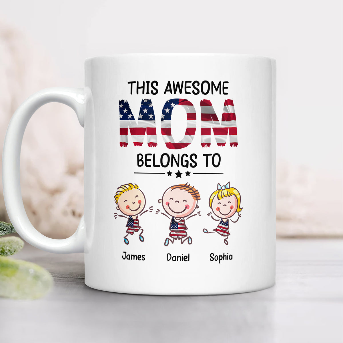 Personalized This Awesome Mom Belongs To White Mug HA75 920866