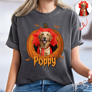 Custom Dog Cat Photo Halloween Pumpkin Comfort Shirt HO82 894926