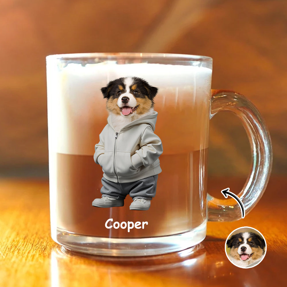 Custom Photo And Name Dog Glass Mug For Dog Pet Lovers CH07 896658