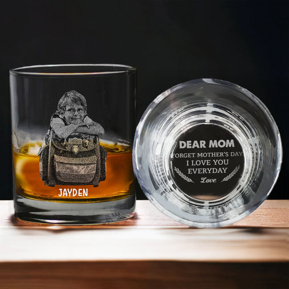 Custom Kid Photo Forget Father's Day We Love You Every Day Personalized Engraved Rock Glass CH07 895836