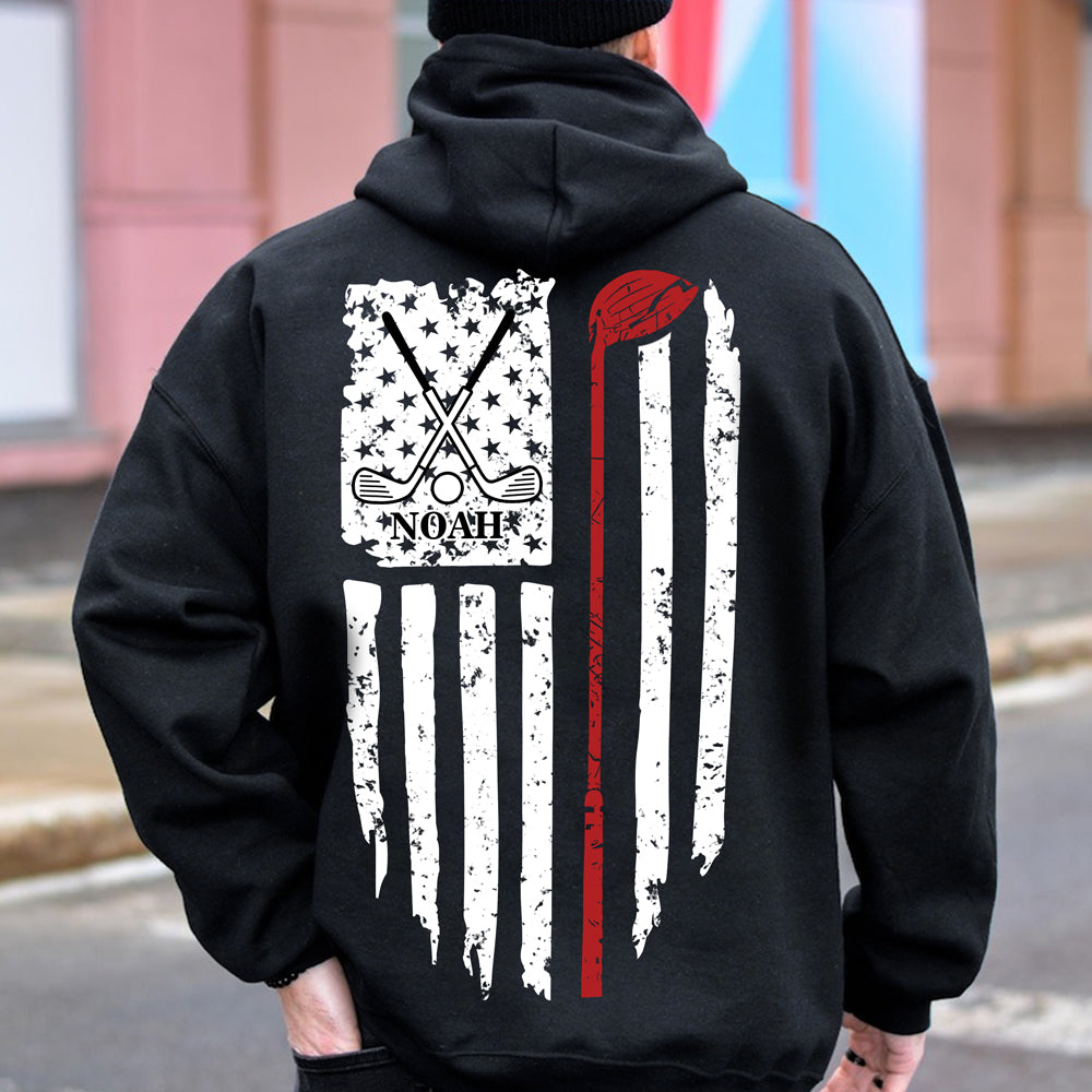 Personalized Name American Flag Golf Back Personalized Back Side Dark Shirt HA75 898632