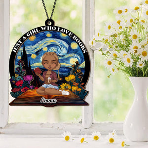 Just A Girl Who Love Books Personalized Book Lovers Suncatcher CH07 896524