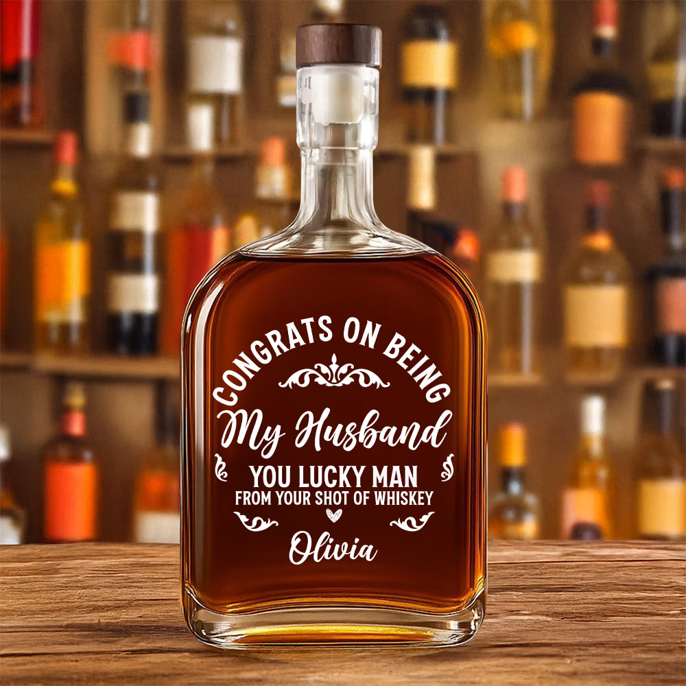 Congrats On Being My Husband Whiskey Bottle TH10 894045