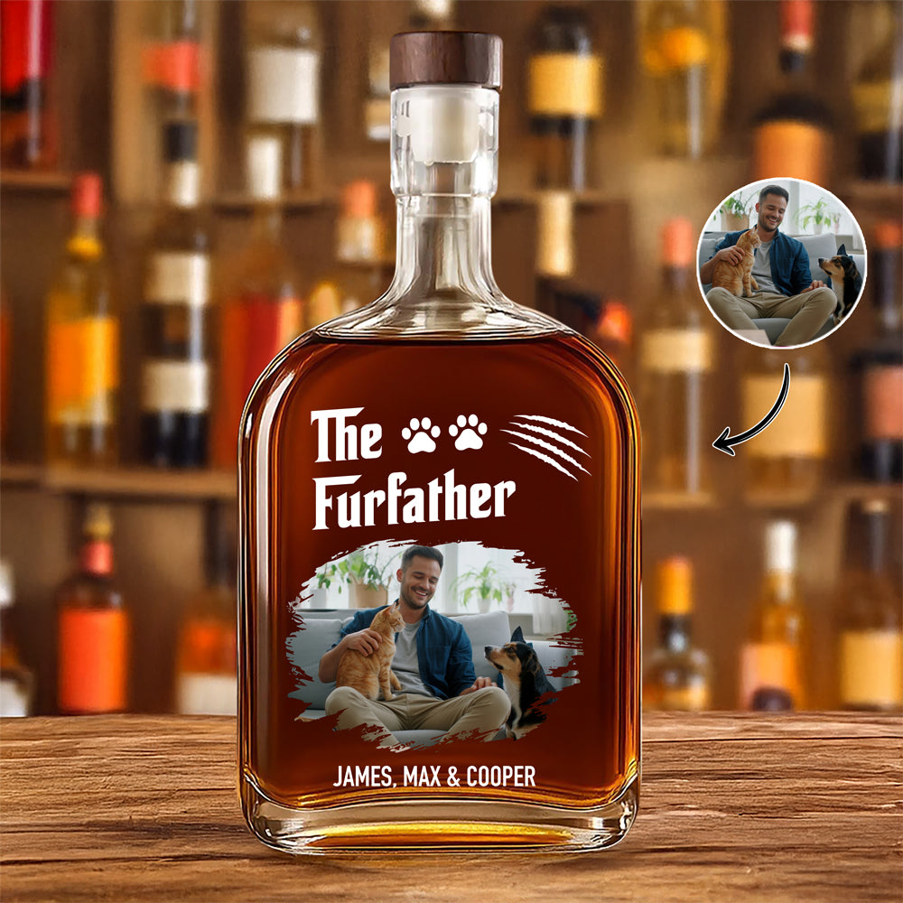 Custom Photo The Dogfather The Catfather Whiskey Bottle For Dog Lovers HA75 897956