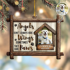 Custom Dog Photo Angels Don’t Always Have Wings Memorial Wooden Ornament LM32 895887