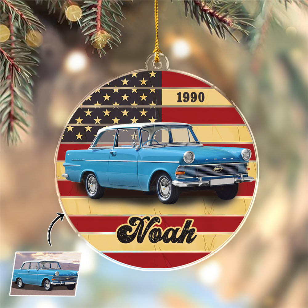 Custom Photo Vintage Retro Car Acrylic Ornament HA75 897274