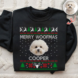Custom Dog Photo Ugly Christmas Sweatshirt For Dog Lovers TH10 896219