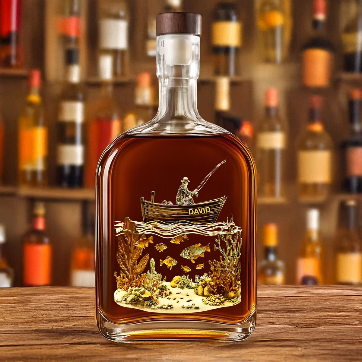 Personalized Fishing Whiskey Bottle Gift For Fisherman, Fishing Lovers HO82 900880