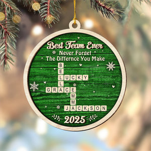 Best Team Ever Scrabble Christmas 2 Layers Wooden Ornament LM32 897119