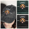Custom Photo Dog Cat Dad Washed Denim Baseball Cap TH10 894381