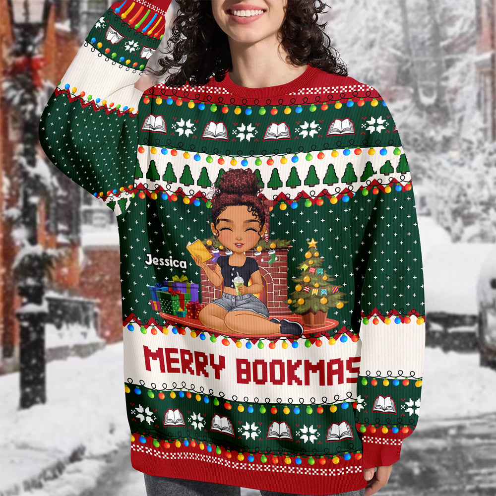 Merry Bookmas - Personalized Ugly Sweater Christmas Gift For Book Lovers, Bookworm CH07 899660
