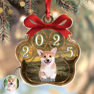 Custom Cute Dog Photo Van Gogh Christmas 2025 Acrylic Ornament LM32 895629