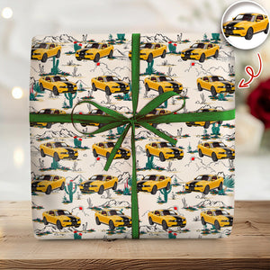 Custom Car Photo Retro Route 66 Wrapping Paper Gift For Car Lover CH07 899932