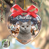 Custom Cat Photo Heart Shaped Acrylic Ornament Christmas Gift For Cat Lovers CH07 899488