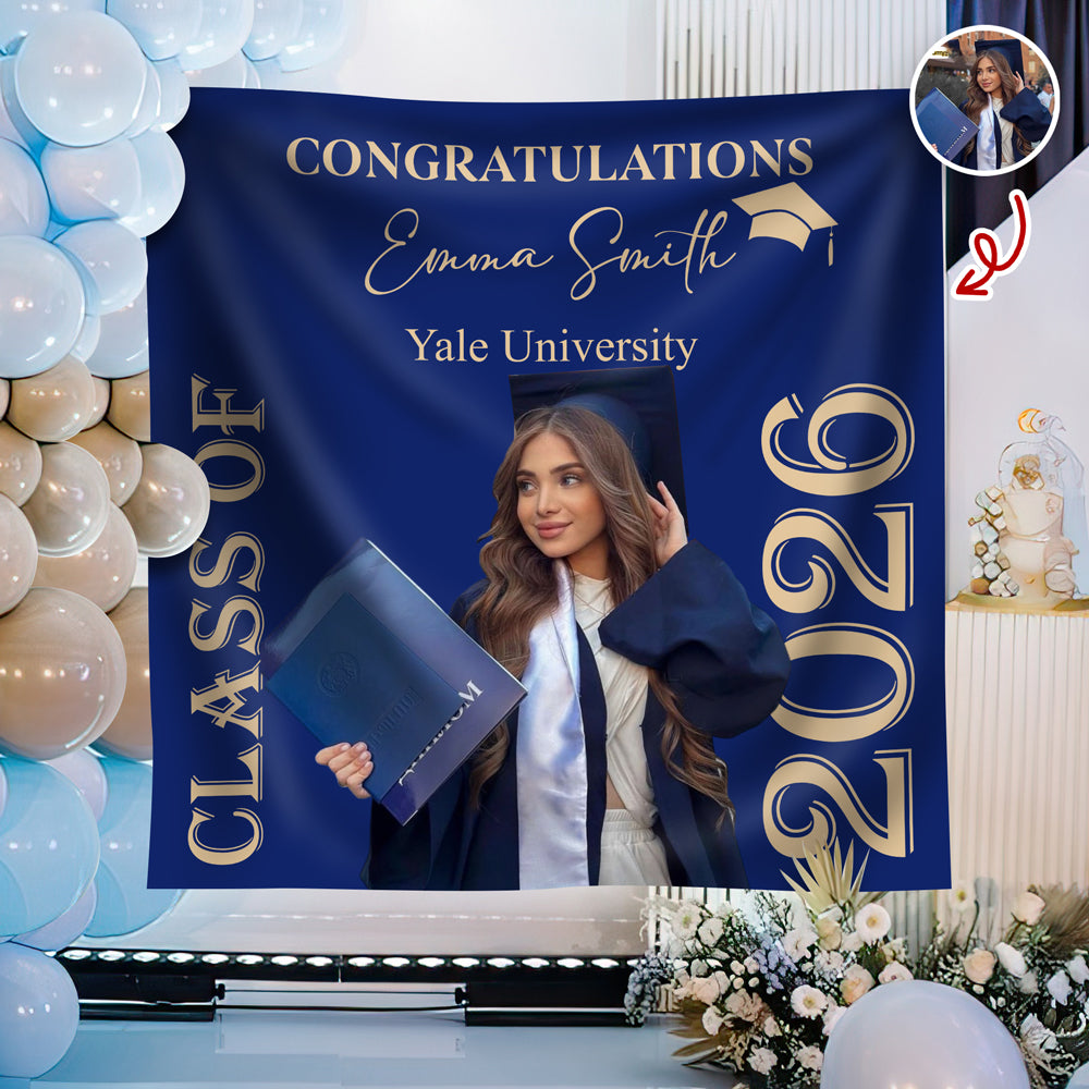Custom Photo Congratulations Class Of 2026 Backdrop For Graduation's Day TH10 168999