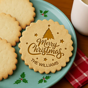 Custom Family Name Merry Christmas Cookie Stamp CH07 899844