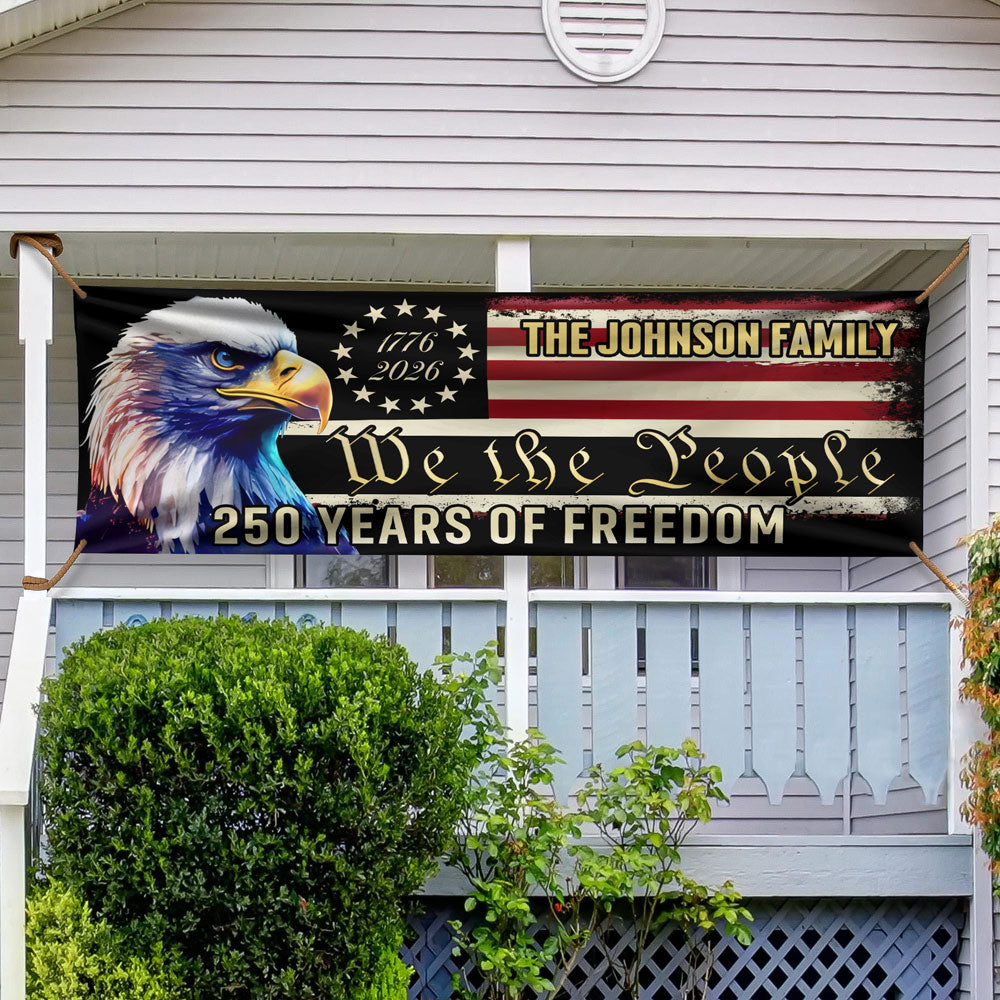 America 250th Anniversary Fence Banner We The People Patriotic Banner HA75 898784