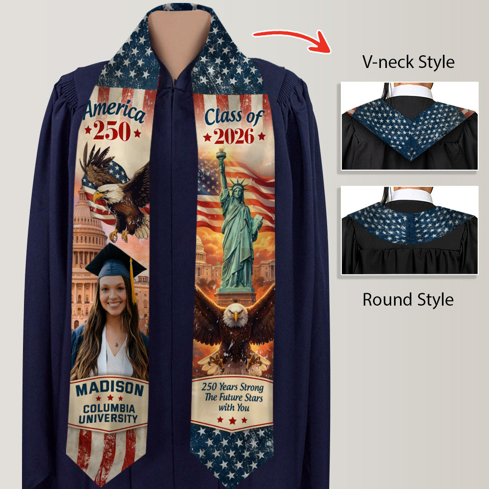 Custom Photo Graduating in America's 250th Anniversary Class of 2026 Stoles CH07 910610