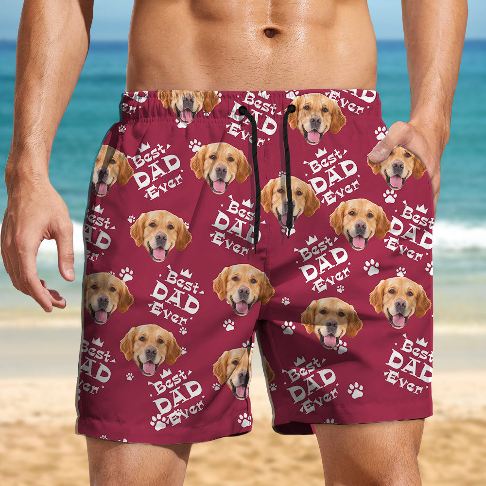 Custom Photo Best Dad Ever Family Man's Beach Short, Father's Day, Birthday Gift HO82 893972