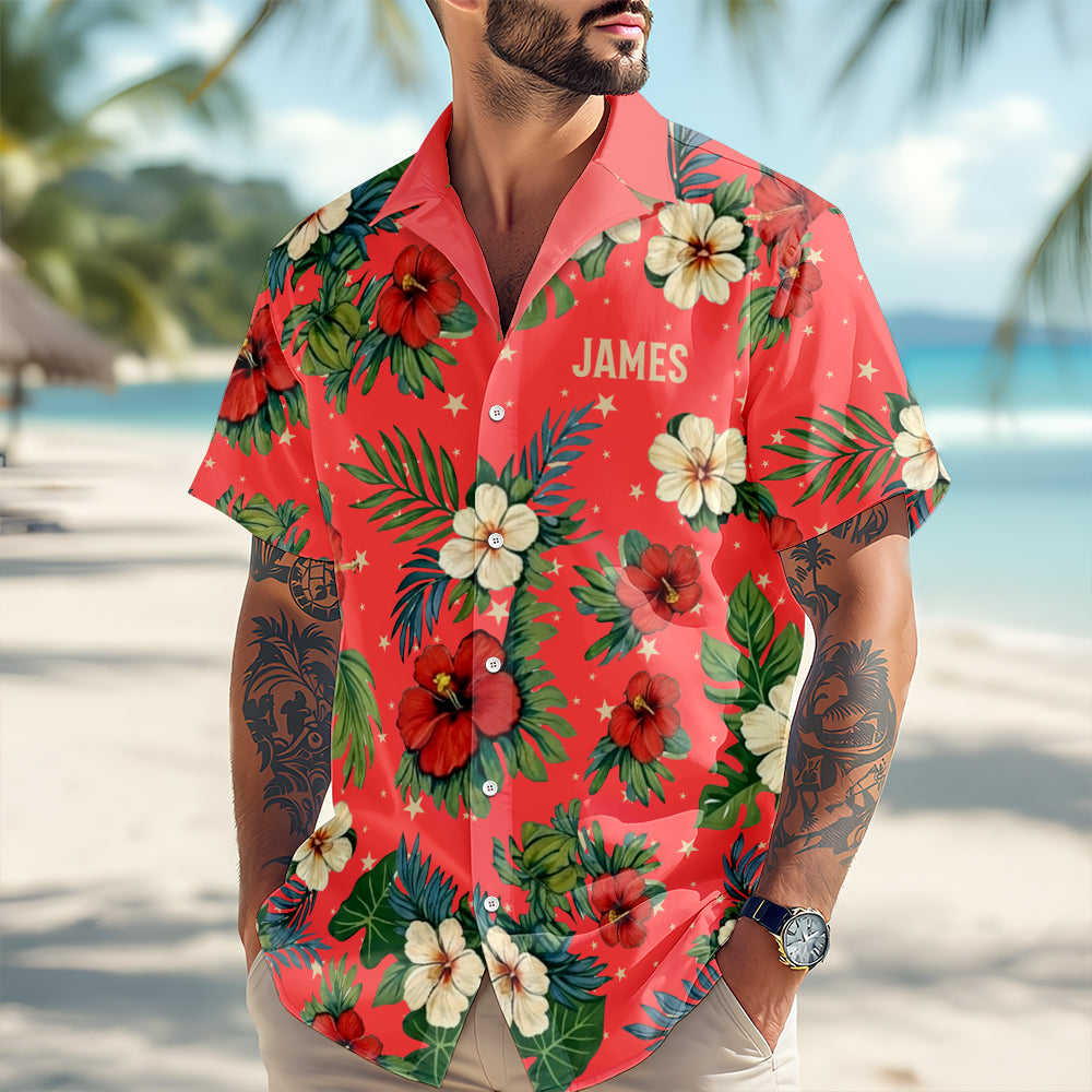 Custom Name Tropical Flower Hawaiian Shirt - Personalized Summer Beach Gift TH10 169431