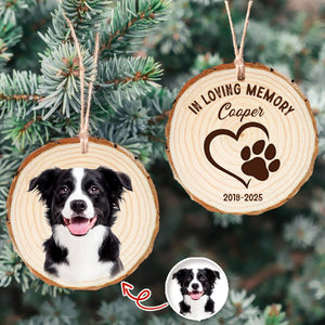 Custom Photo In Loving Memory Personalized Pet Memorial Wood Slice Ornament CH07 899270