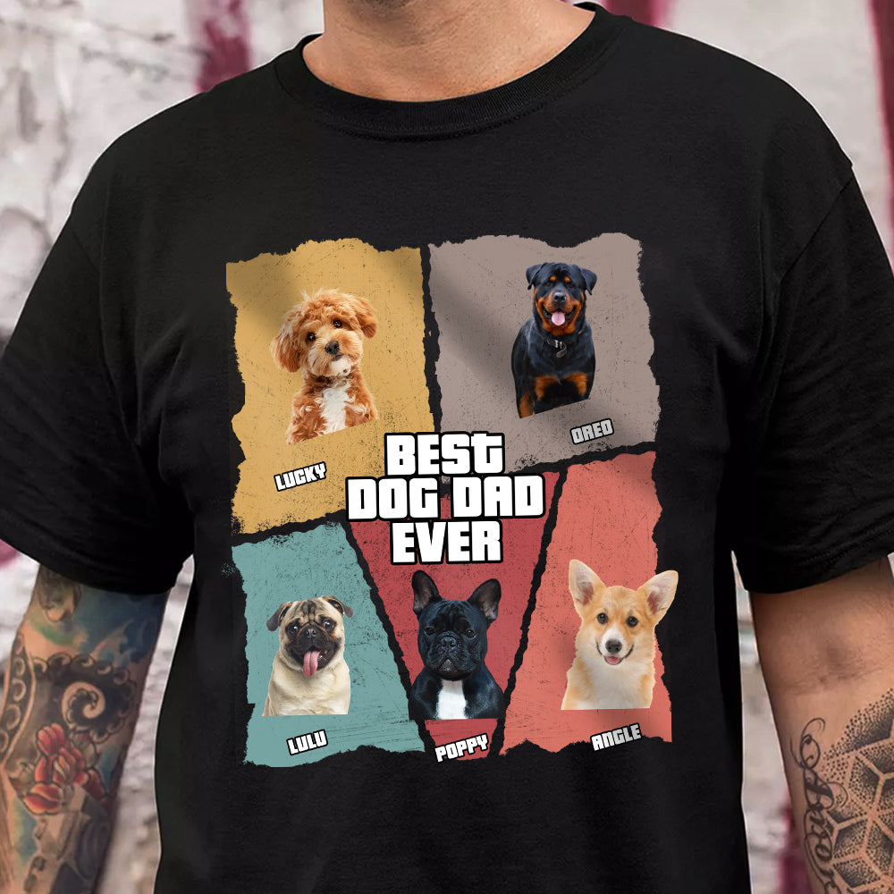 Custom Photo Best Dog Dad Ever Personalized Dark Shirt CH07 895922