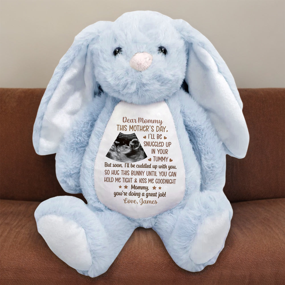 Personalized Ultrasound Photo Mother's Day Bunny Gift From The Bump for Pregnant Mom CH07 910896