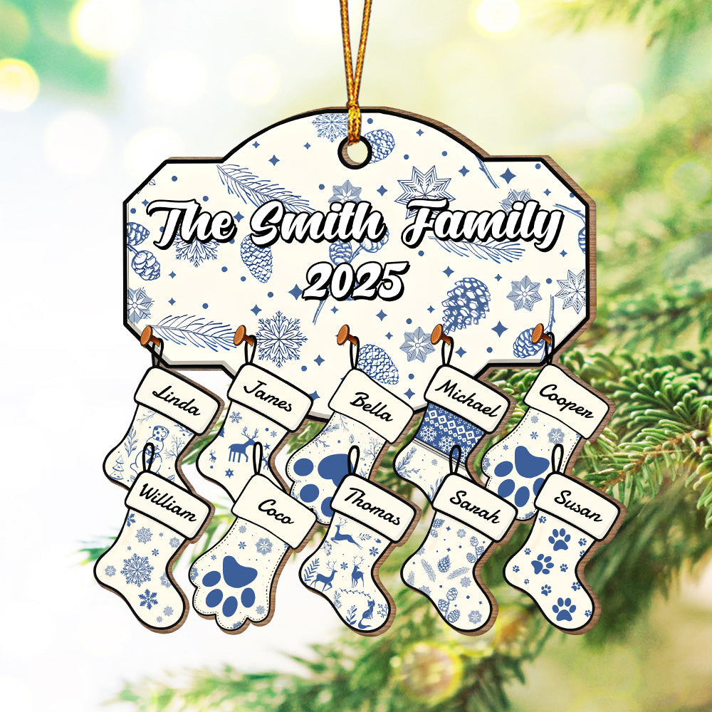 Custom Name Family With Pet - Personalized Wood Ornament LM32 895377