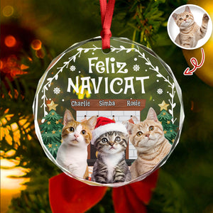 Custom Photo Cozy Room Feliz Navicat - Personalized Circle Glass Ornament LM32 895775