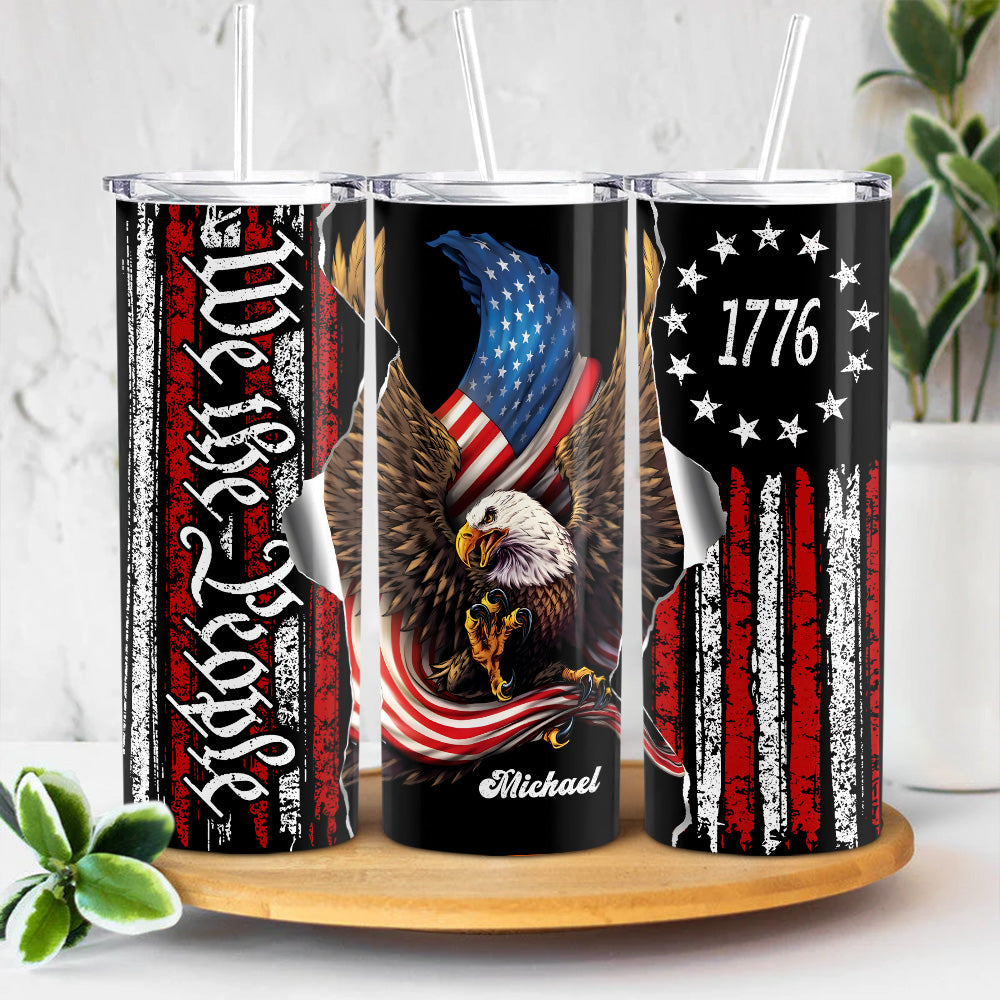 Personalized We The People American 250 Eagle Flag Skinny Tumbler LM32 899097