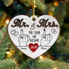 Mr and Mrs Wedding Gifts - First Christmas Married Layer Wooden Ornament For Couples CH07 896806